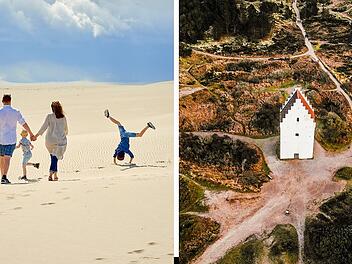 Urlaub in Dänemark:  Wanderdüne Råbjerg-Meile - Die versandete Kirche bei Skagen