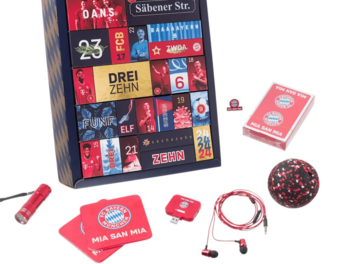 Der FC Bayern München hält dieses Jahr vier tolle Adventskalender für die Fans bereit. Foto: Screenshot/Amazon.de.