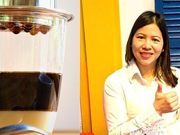 Mit 20 kam sie nach W&uuml;rzburg und bringt seit 2018 in ihrem Restaurant inW&uuml;rzburg authentischen Geschmack aus Vietnam auf den Teller. Neben leckerem Essen kannst du hier auch den traditionellen vietnameischen Filterkaffee trinken.