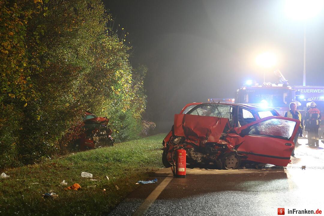 Schwerer Vekehrsunfall auf der B14 bei Gutzberg
