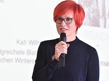 Ex-Biathletin Kati Wilhelm war in Bamberg zu Gast.  Fotos: Ronald Rinklef