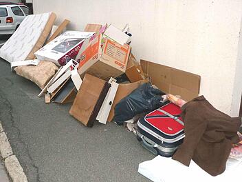 Seit Tagen blockiert dieser Müllhaufen in der Friedrich-Ebert-Straße den Gehsteig. Foto: privat