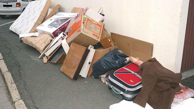 Seit Tagen blockiert dieser Müllhaufen in der Friedrich-Ebert-Straße den Gehsteig. Foto: privat
