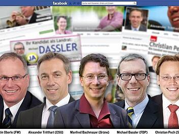 Die Landratskandidaten auf Facebook Grafik: Michael Beetz