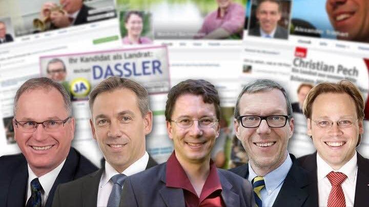 Die Landratskandidaten auf Facebook Grafik: Michael Beetz