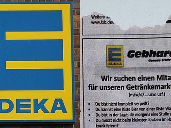 Edeka-Markt mit ungewöhnlicher Anzeige