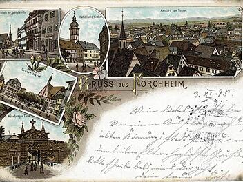 Postkarte von Forchheim aus dem Jahre 1895.