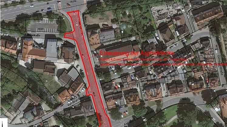 Die Bamberger Straße zwischen Adenauer Allee und Andreas-Steinmetz-Straße bekommt auch einen neuen Fahrbahnbelag. Grafik: Straßenbauamt Forchheim