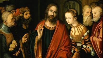 In Kronach ist man überzeugt, dass die Gemälde aus der Cranach-Zeit in der Fränkischen Galerie echt sind, so zum Beispiel "Christus und die Ehebrecherin" von Lucas Cranach d. Ä.  Foto: Bayerische Staatsgemäldesammlungen