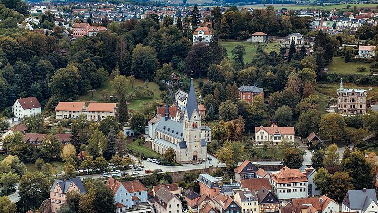 Kulmbach: Stadtansicht mit Blick auf Katholische Stadtkirche "Unsere Liebe Frau"