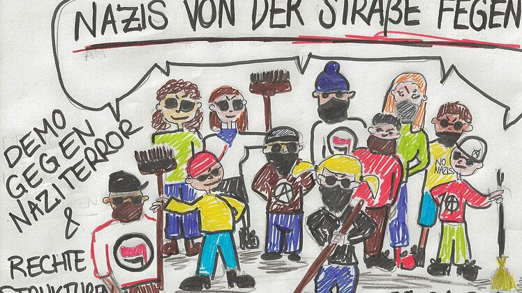 Die "Aktionsgruppe gegen Nazis" will wegen einer geplanten Demonstration Rechtsextremer am Wochenende mobil machen. Dieses bunte Plakat kündigt den Protest am Samstag, 9. Januar, gegen Neonazis an. Diese wollen zeitgleich demonstrieren.  Foto: Aktionsgruppe gegen Nazis