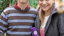 Tobias Mehl und die "Wetterfee" Corinna Theil Foto: Sat1 Bayern