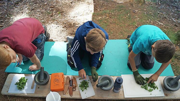 Die eigene Kräutersalzproduktion machte großen Spaß.  Foto: K.-H. Hofmann