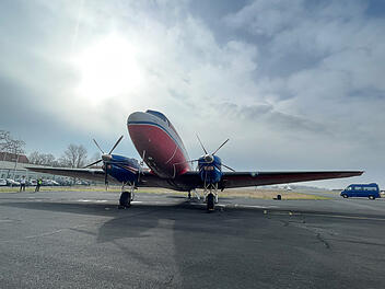 Spezialflugzeug mit Erkundungsfl&uuml;gen &uuml;ber Franken