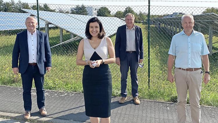 Landrat Thomas Bold, Staatsministerin Dorothee Bär, MdB, Schatzmeister Benno Metz und Bundeswahlkreisgeschäftsführer Detlef Heim  Foto: Luca Macke