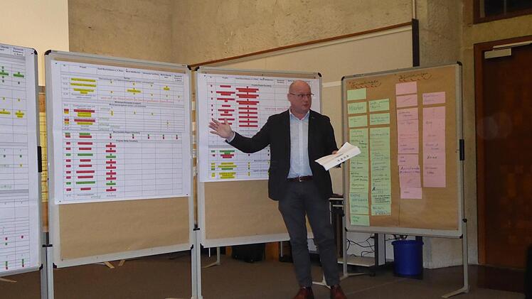 Bischofsheims Bürgermeister Georg Seiffert hat den Vorsitz der  Kreuzbergallianz übernommen. Im Workshop in der Schule der Dorf- und  Flurentwicklung in Klosterlangheim hat er über seine Vorstellungen zur  Zukunft der Kreuzbergallianz gesprochen.Bernd Müller Architekt +  Stadtplaner aus Rothenfels