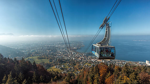Urlaub in &Ouml;sterreich - Blick auf Bregenz von der Pf&auml;nder Seilbahn