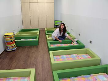 Schlafraum der Krippe der Kinderbetreuungseinrichtung "Oase" in Weidhausen Foto: Alexandra Kemnitzer