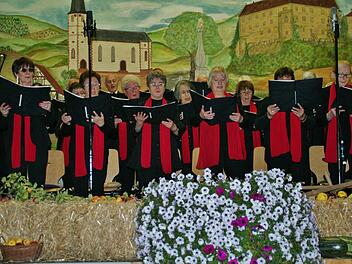Der Gesangverein 1890 Aschach feierte sein Jubiläum in würdigem Rahmen. Selbstverständlich ließ sich der Verein nicht nur feiern, der Chor sang auch gerne für seine Gäste. Foto: Werner Vogel.