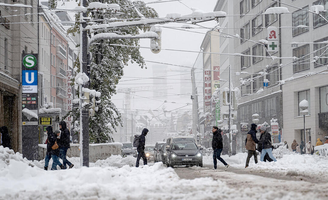 Wintereinbruch in Süddeutschland - München