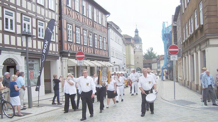Auch der Spielmannszug des TSV Bad Rodach beteiligte sich am Sternmarsch.Foto. Astrid Hess