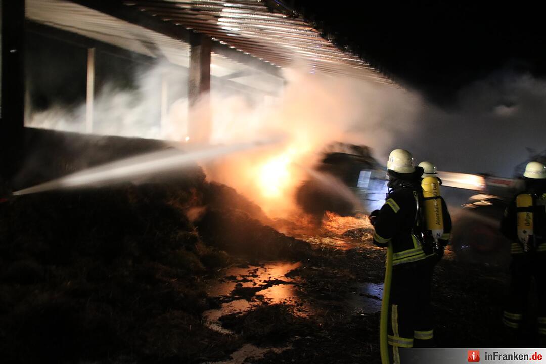 Hoher Schaden bei Stallbrand bei Nüdlingen