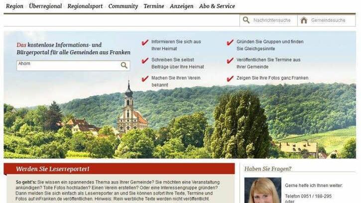 Alles auf einen Blick, was Bürger interessiert: Das ermöglichen die neuen Gemeindeseiten. Los geht es in Ahorn. Foto: Screenshot