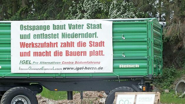 Das Thema S&uuml;dumgehung wird in Herzogenaurach ein Politikum bleiben. Die Proteste wird es trotz bestehender Beschl&uuml;sse des Stadtrates weiter geben.  Foto: Berthold K&ouml;hler