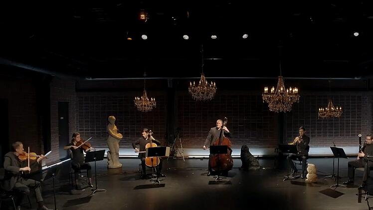 Musiker des Philharmonischen Orchesters gestalten die neue Folge von "Klassik am Sonntag".Screenshot: Landestheater Coburg