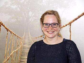 Das Bild an der Wand der Beratungsstelle beschreibt gut die Aufgabe von Dorothea Walter in der neu installierten Jugendsuchtberatung der Caritas im Kreis Haßberge: Brücken bauen, Wege zeigen. Foto: Sabine Weinbeer