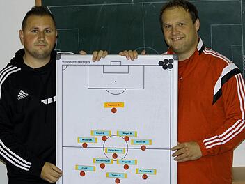 Gerald Götz (links) und Harald Hendel leiten auch in der kommenden Saison die Geschicke bei den Bezirksliga-Fußballern der SpVgg Heßdorf.