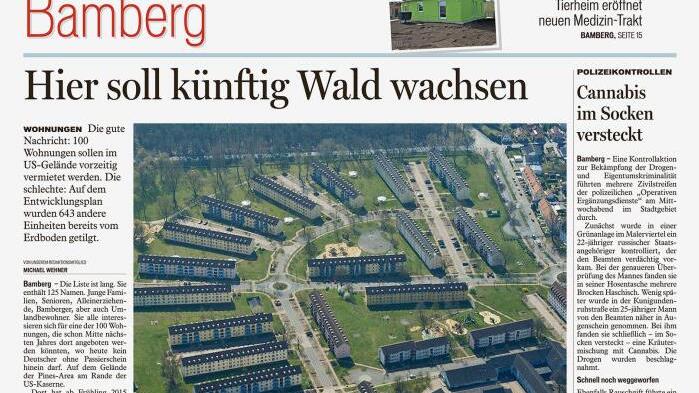 Noch 2014 wurde über den Abbruch der Flynnsiedlung nachgedacht: FT-Zeitungsseite vom 4. April 2014