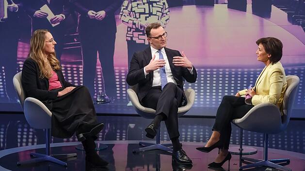 Bei Sandra Maischberger (rechts) stritten Katharina Dröge und Jens Spahn über den schwarz-roten Koalitionsvertrag.