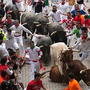 Stierhatz in Pamplona