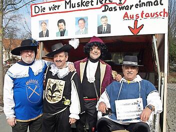 Die vier Musketiere: die Rodachtalbürgermeister Josef Daum, Norbert Gräppner, Gerhard Wunder und Peter Hänel (von links) Fotos: Susanne Deuerling
