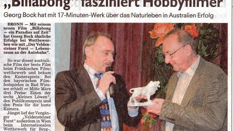 Die Nürnberger Nachrichten haben über die Erfolge des Dokumentarfilmers Georg Bock aus Lauf mehrfach berichtet.