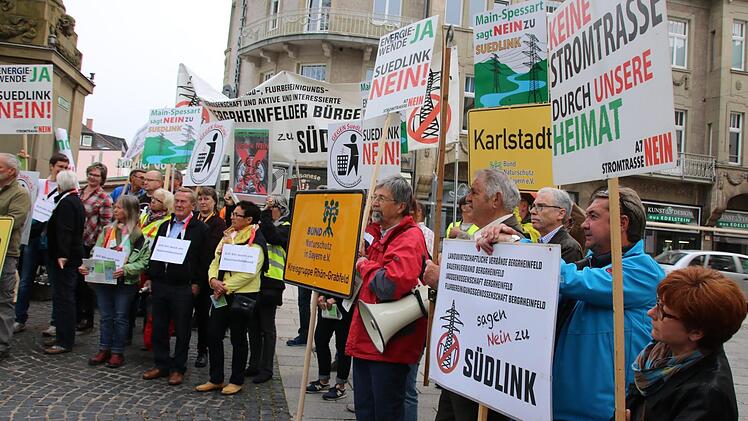 Demonstration gegen Südlink am 15. Mai 2017 in Bad Kissingen; Foto: Ralf Ruppert