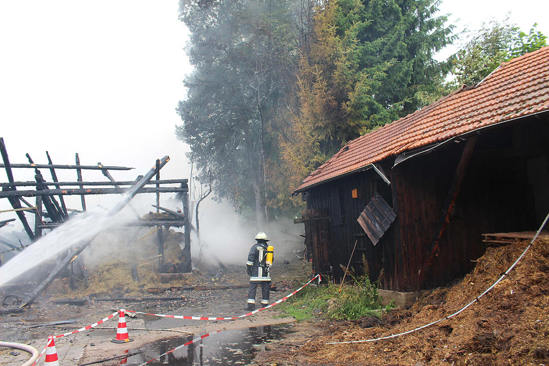 Scheunenbrand im Landkreis Bayreuth
