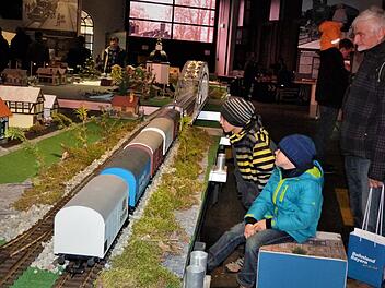 Ob groß oder klein: Die Fans kamen beim "Internationalen Tag der Modelleisenbahn" im Neuenmarkter-Dampflokomotiv-Museum aus dem Staunen nicht heraus.   Fotos: Werner Reißaus
