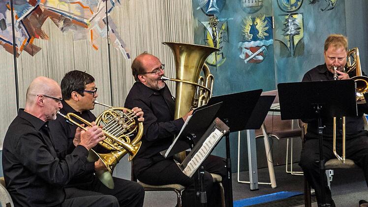 Das Blechbläserquintett der Bamberger Symphoniker gastierte am Coburger LandratsamtFoto: Jochen Berger