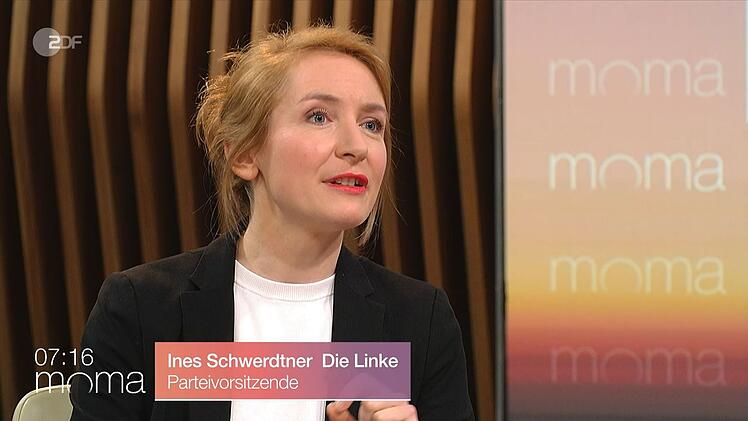 Linken-Chefin Ines Schwerdtner forderte im ZDF-Moma eine "tiefgreifende Reform" des Rentensystems.