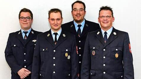 Der neue Vorstand der Freiwilligen Feuerwehr Bad Bocklet (von links): Matthias Grom, Christian Kunzmann, Markus Klemke und Christian Horn.  Fotos: Björn Hein