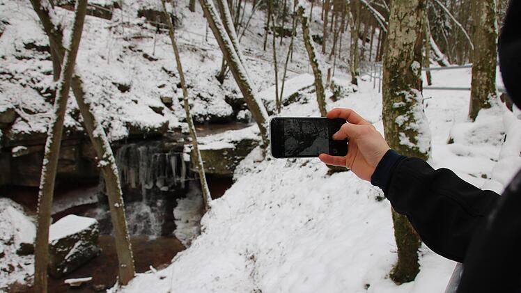 Winterwanderung zum Trettstein-Waserfall. Foto: Ralf Ruppert