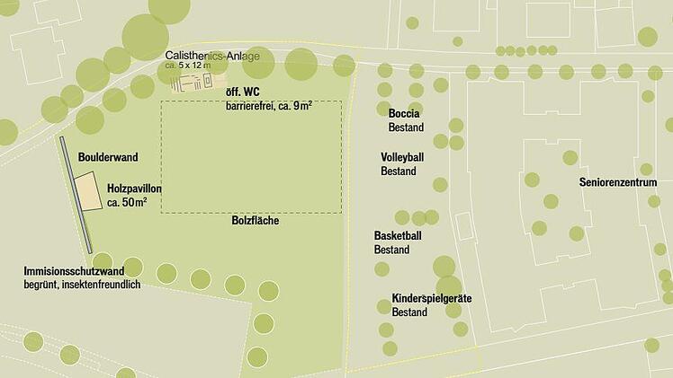 So könnten die Litzendorfer "Tanzwiesen" einmal ausschauen.  Grafik: Kommunales Projektmanagement Litzendorf/Edith Obrusnik