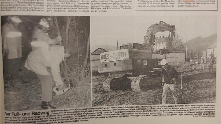 Zeitungsausschnitt von 1989