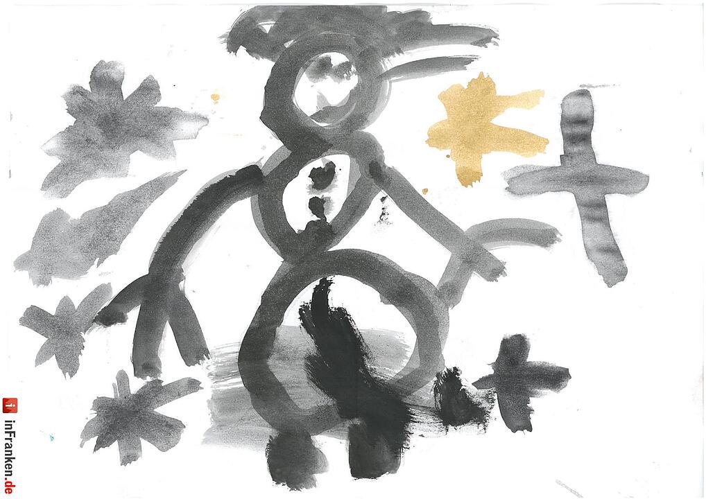 Selbstgemalte Weihnachtsbilder von Kindern aus Franken 2016