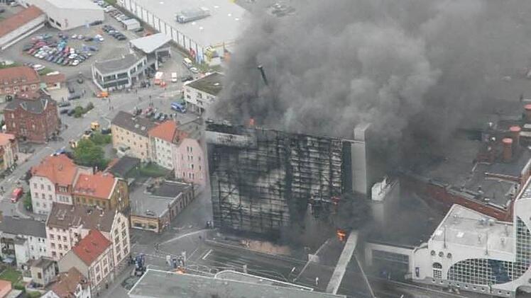 Der Brandort von oben - aufgenommen aus dem Polizeihubschrauber. Foto: Archiv/Polizei