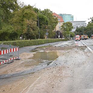 Wasserrohrbruch in Würzburg
