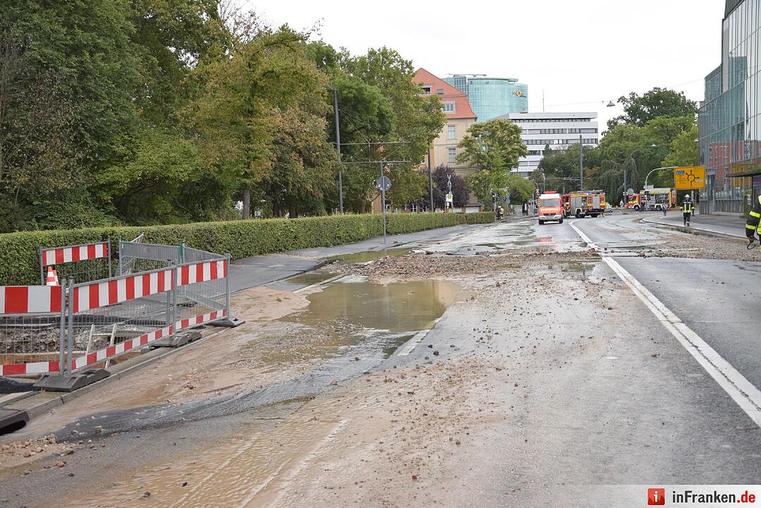 Wasserrohrbruch in Würzburg