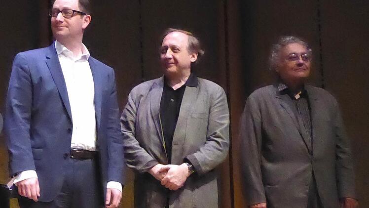 Drei der "Neuen im Komponistenkreis (von links): Gordon Kampe, Vladimir Tarnopolski und Walter Zimmermann. Foto: Ahnert